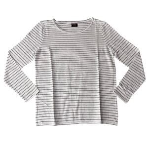 UNTUCKit Black White Striped Long Sleeve Cotton Tee Shirt Size M